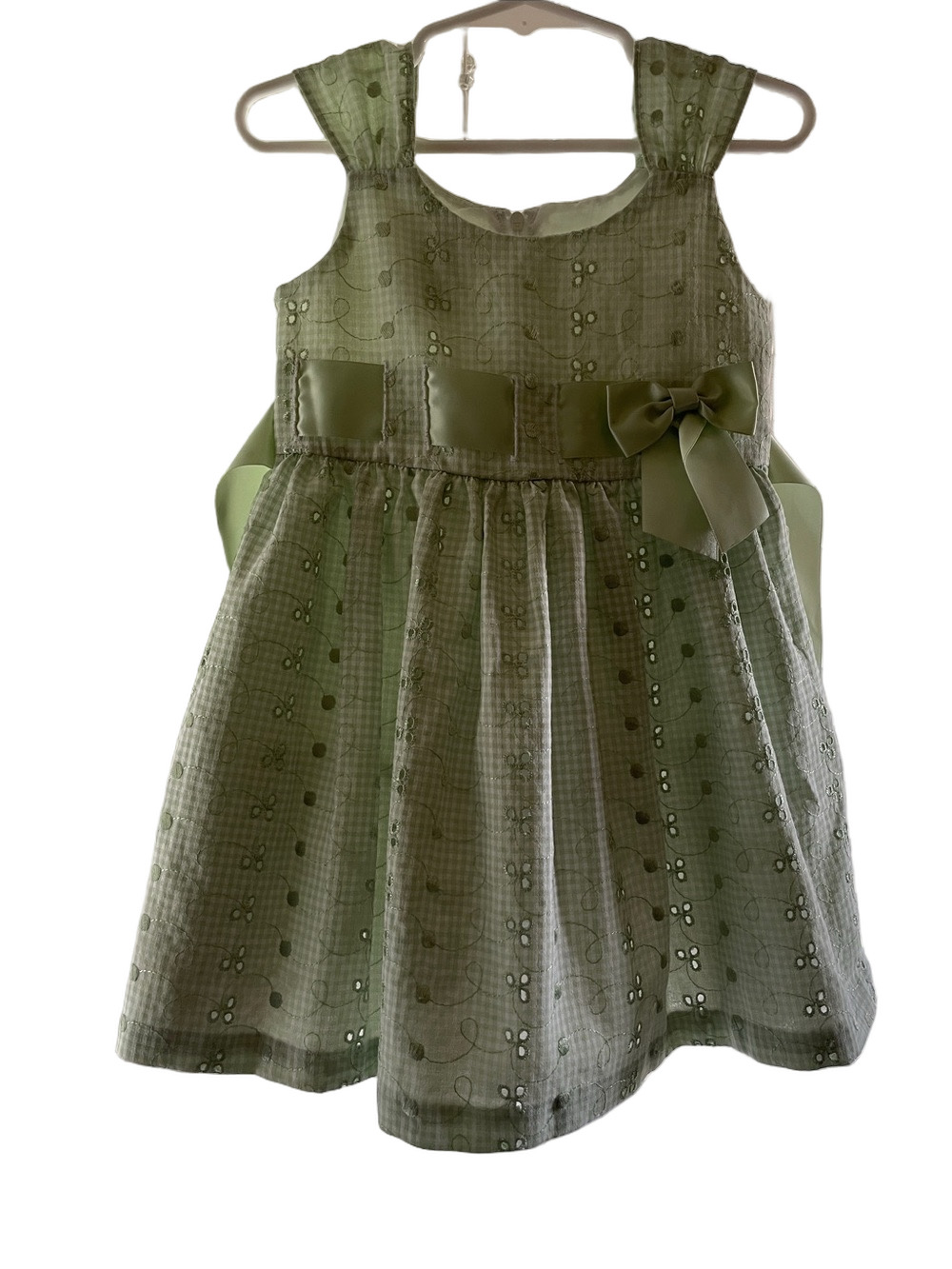 Bonnie Jean Light Green Sequin Bow Party Dress Size 3T